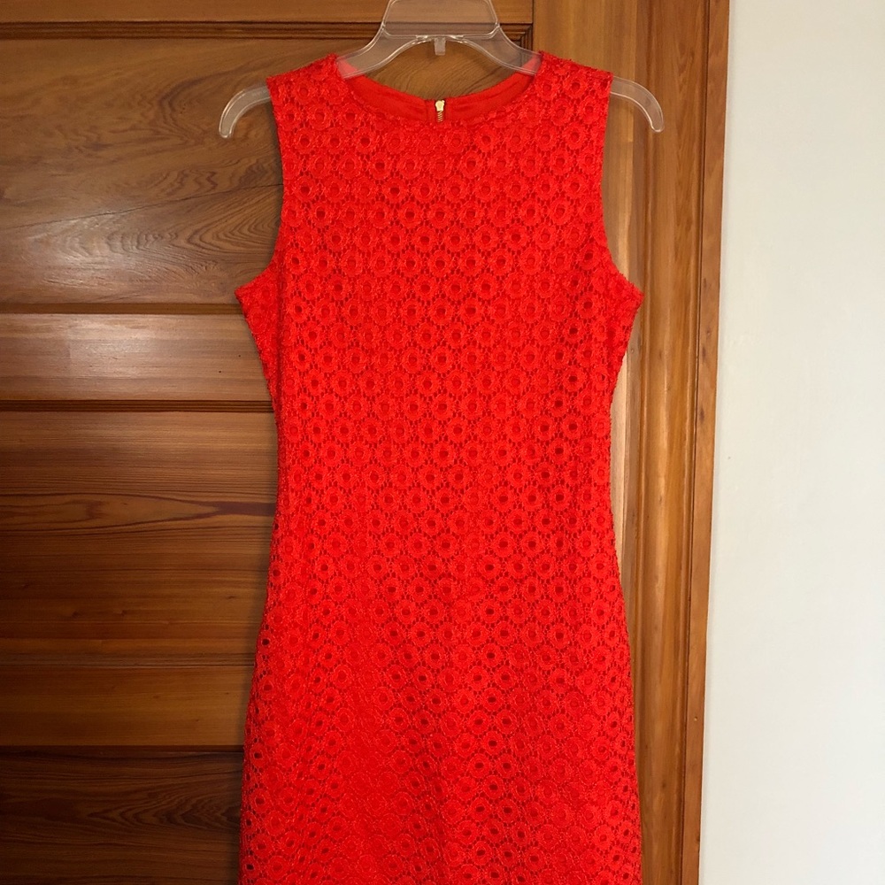 Sharagano Red Lace Dress